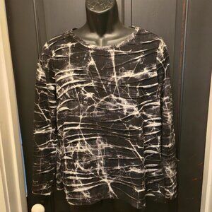 SIMPLY VERA Size L Black & Gray Polyester Top